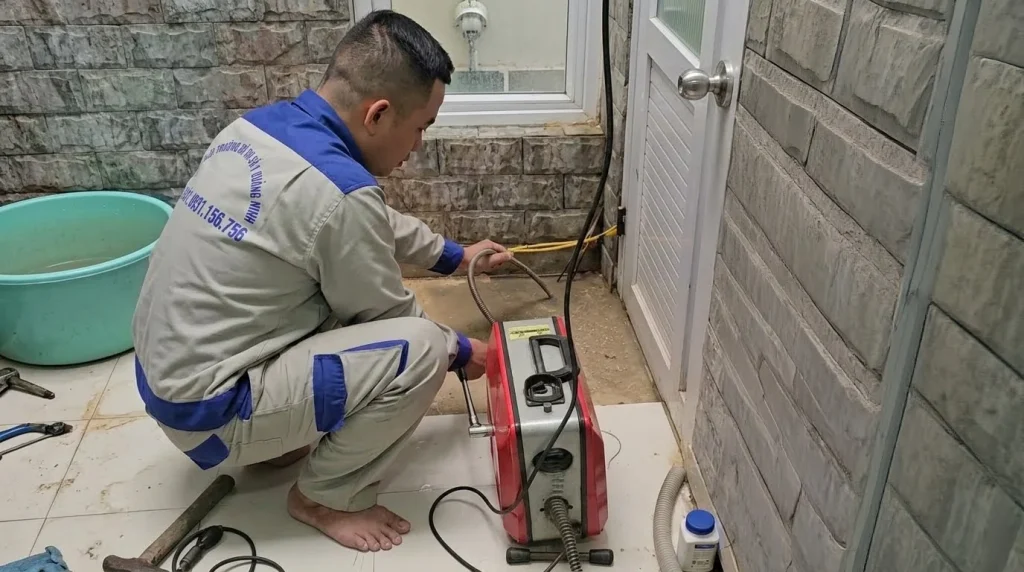 Xử lý đường ống chậu rửa dân dụng tại Quảng Ninh
