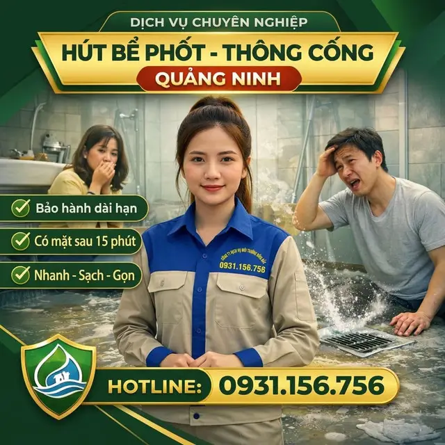 Thợ thi công hút bể phốt Hạ Long chuyên nghiệp