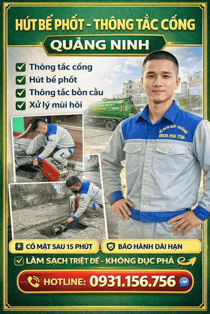 Thông tắc bồn cầu tại Quảng Ninh – không đục phá, nhanh 15 phút